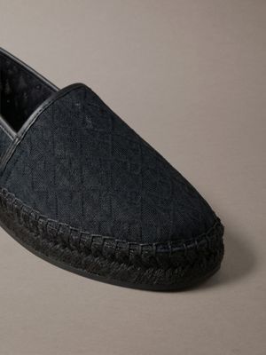 espadrilles avec logo emblématique triple black pour femmes calvin klein