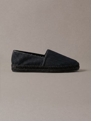 black emblem logo espadrilles for women calvin klein