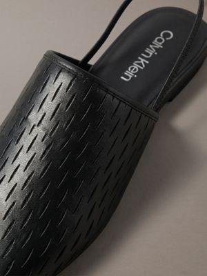 mules à talon aiguille en cuir triple black pour femmes calvin klein