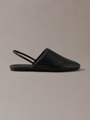 mules à talon aiguille en cuir black pour femmes calvin klein