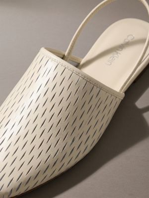 mules à talon aiguille en cuir light cashew pour femmes calvin klein