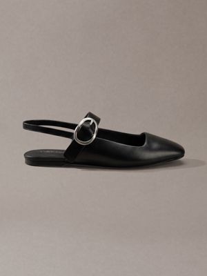 black leather slingback ballerinas for women calvin klein