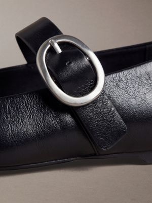 ballerines mary jane en cuir triple black pour femmes calvin klein