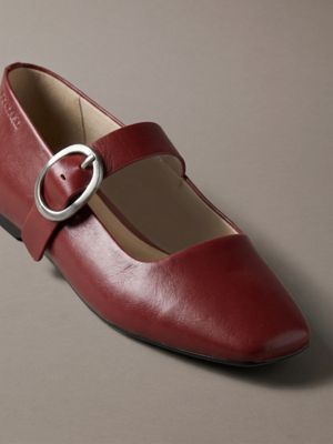 rhubarb leather mary jane ballerinas for women calvin klein