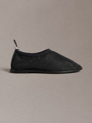 black mesh drawstring ballerinas for women calvin klein