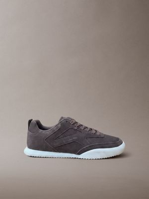 brown ck kayla - suede runner trainers for women calvin klein