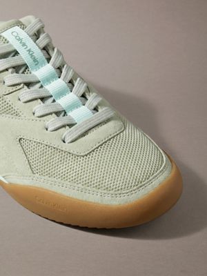 sage mist/glacier mist/mint sauce ck kayla - suede runner trainers for women calvin klein