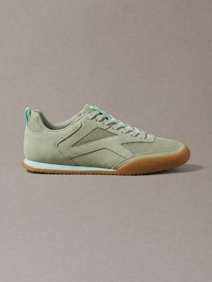 yellow ck kayla - suede runner trainers for women calvin klein