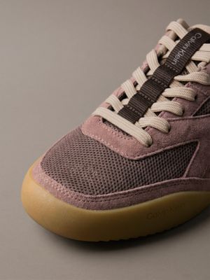 nutmeg/peach mocha/vineyard wine ck kayla - suede runner trainers for women calvin klein