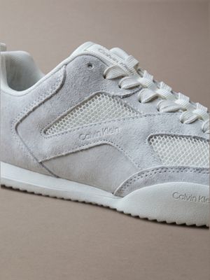 marshmallow ck kayla - suede runner trainers for women calvin klein