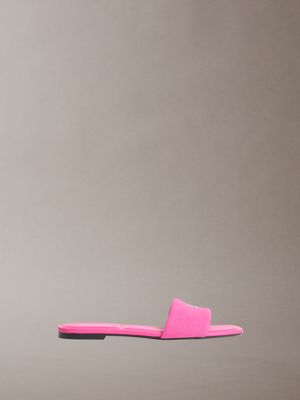 ck provence - sandali piatti in tela con punta quadrata pink da donne calvin klein