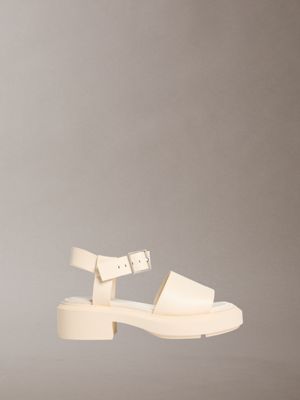 beige melanie -leather chunky sandals for women calvin klein