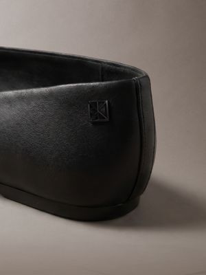 bailarinas de piel de puntera cuadrada triple black de mujeres calvin klein
