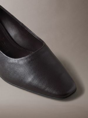 escarpins à petits talons en cuir fudge pour femmes calvin klein