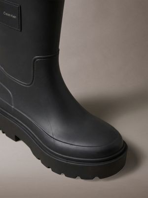 triple black regenstiefel mit absatz und flexibler profilsohle für damen - calvin klein