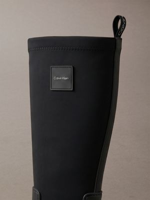triple black kalosze do kolan z elastyczną podeszwą z bieżnikiem i obcasem dla kobiety - calvin klein