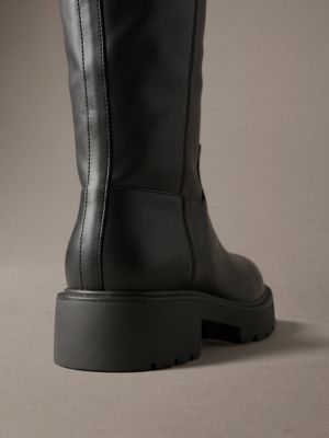 ck bold - cuissardes en cuir triple black pour femmes calvin klein