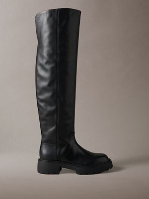 ck bold - cuissardes en cuir black pour femmes calvin klein
