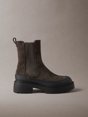 brown ck bold - suede chelsea boots for women calvin klein