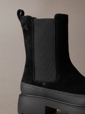 triple black ck bold - suede chelsea boots for women calvin klein