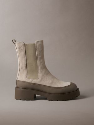 beige ck bold - suede chelsea boots for women calvin klein