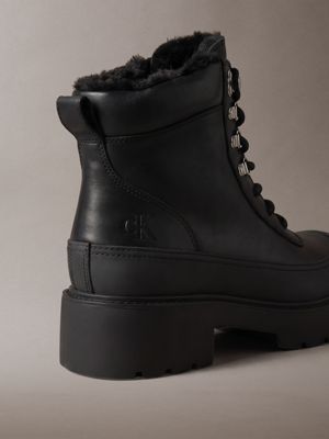 ck bold - scarponcini da trekking in pelle triple black da donne calvin klein