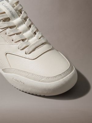 dk ecru ck kayla - croc-effect runner trainers for women calvin klein