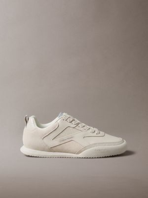 beige ck kayla - croc-effect runner trainers for women calvin klein