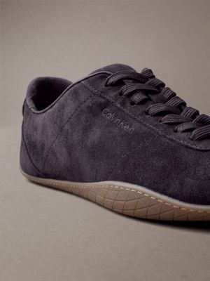 sneaker ballerina ibride in misto camoscio e cuoio fudge/gum da donne calvin klein