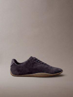 sneaker ballerina ibride in misto camoscio e cuoio grey da donne calvin klein