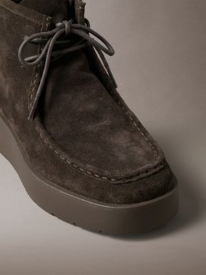 botas desert de ante con plataforma rocky brown de mujeres calvin klein