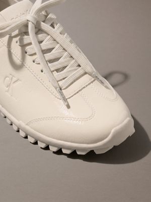 whisper pink shiny organza runner trainers for women calvin klein