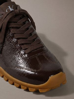 bordeaux shiny organza runner trainers for women calvin klein