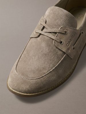 chaussures bateau en daim silver mink pour femmes calvin klein