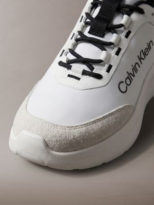 bright white/black ck curve - lightweight runner trainers for women calvin klein