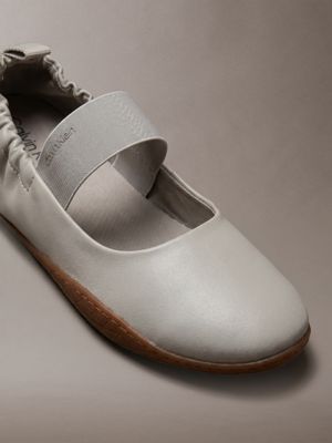 sneakers ballerina ibride in pelle stony beige/gum da donne calvin klein