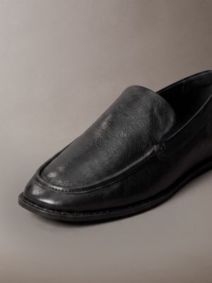 mocassins en cuir à bout rapporté triple black pour femmes calvin klein