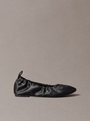 ballerines en satin froncé black pour femmes calvin klein