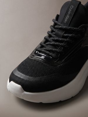 black / bright white ck curve - lightweight runner trainers for women calvin klein