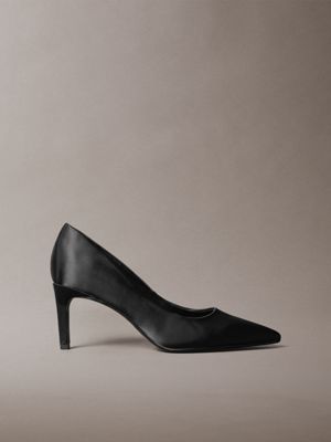 escarpins en satin à talons aiguilles black pour femmes calvin klein