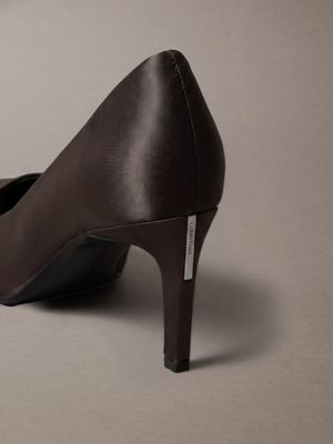 rocky brown satin stiletto pumps for women calvin klein