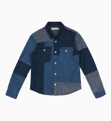 patchwork denim shirt