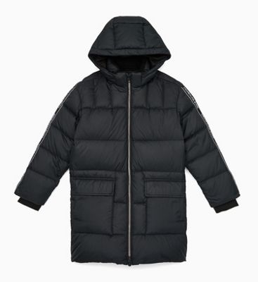 calvin klein long puffer jacket