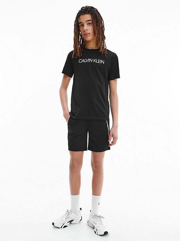 ck black organic cotton logo t-shirt for boys calvin klein jeans
