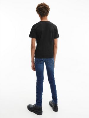 BLACK Organic Cotton T-shirt for boys CALVIN KLEIN JEANS
