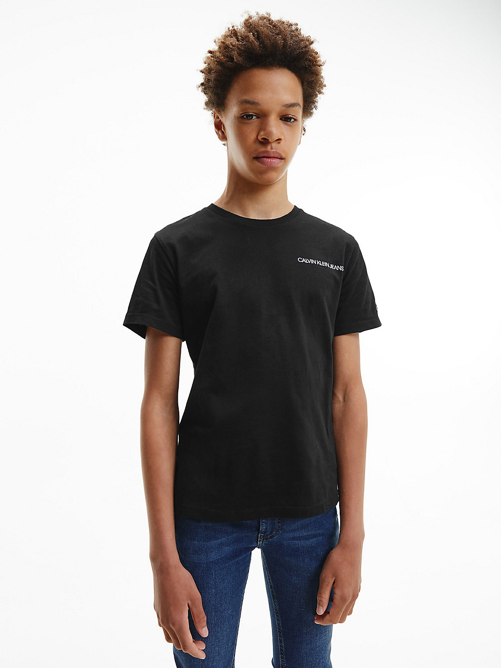 BLACK T-Shirt En Coton Bio undefined garcons Calvin Klein