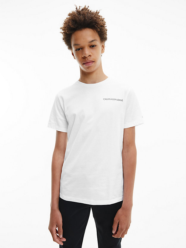 BRIGHT WHITE Organic Cotton T-shirt for boys CALVIN KLEIN JEANS