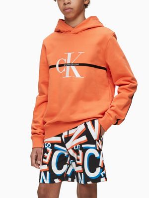 orange calvin klein hoodie