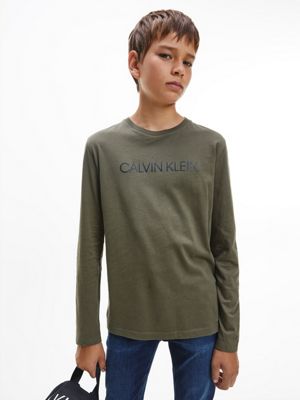 T-shirt in cotone biologico a maniche lunghe Calvin Klein Bambina Abbigliamento Top e t-shirt T-shirt T-shirt a maniche lunghe 