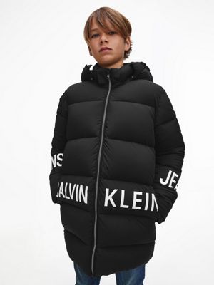 calvin klein logo puffer jacket